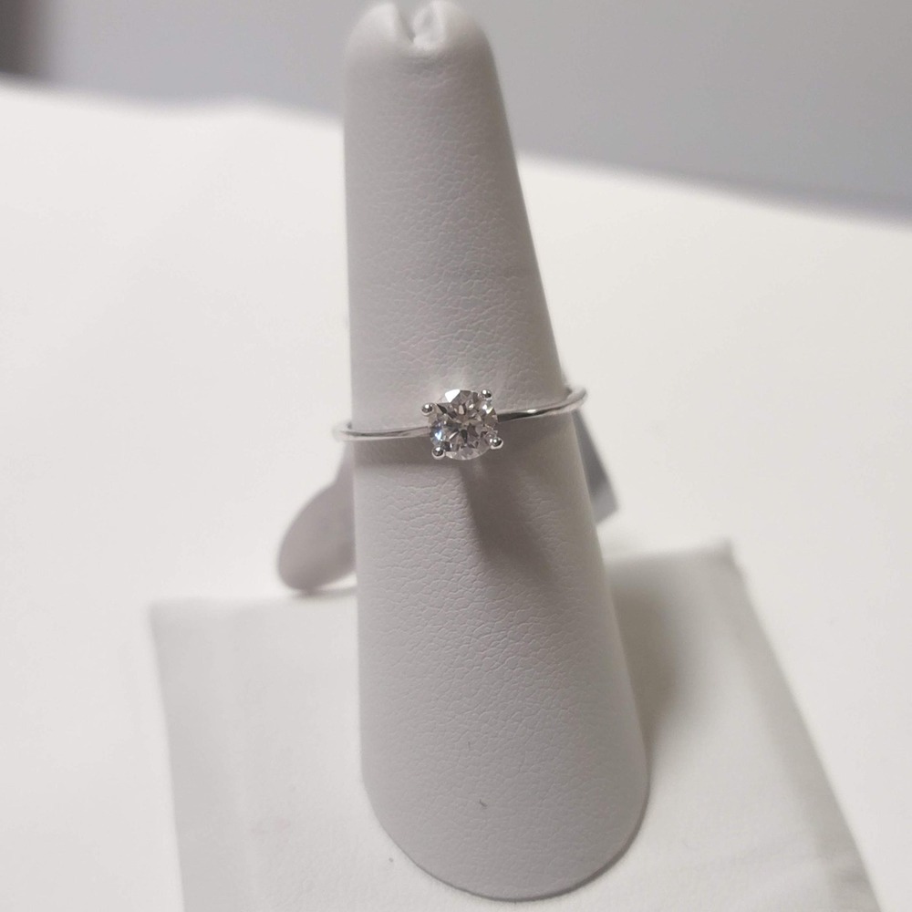 925 Sterling Silver Moissanite Solitaire Ring 0.50ctw Round Cut Size 7 MS 925 TG